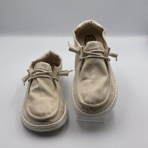 Hey Dude Wendy Stretch Canvas Women's Casual Shoes, Off White, W10